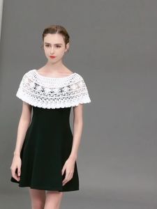 Kerah Baju Instan Wanita Kerah Palsu Lebar Bordir Fake Collar