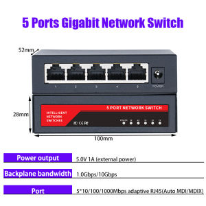 KuWFi Gigabit Network Switch 1000Mbps Ethernet Switch 5/8/10 Port RJ45 LAN Hub Desktop Fast Switch for Office Dormitory Home