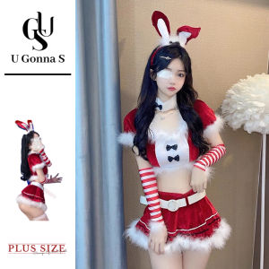 U Gonna S ชุดนอนคริสต์มาสเสื้อผ้ากุลสตรีสีแดงแขนสั้นชุดชั้นในดันชุดนอนแฟชั่น2025ดีไซน์ใหม่ยืดหยุ่นของขวัญคริสต์มาสสำหรับงานเลี้ยง