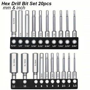 Hex Head Allen Wrench Bit Set Magnetic Metric Imperial Screwdriver Tip Mm Inch Sae Power Drill Adapter Screw Driver Hand Tool