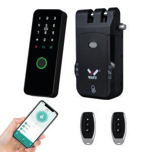 Khóa Cửa Vân Tay Sinh Trắc Học Không Dây WAFU Với Điều Khiển Từ Xa Thông Minh Bluetooth Tuya Mở Khóa Không Cần Chìa Hợp Kim Kẽm Thép Tương Thích Với Cửa Gỗ Cửa Kính