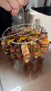 Xiên Nướng Thịt INOX Cho Nồi Chiên Không Dầu Giá Nướng Thịt Chuyên Dụng Vỉ Nướng Thịt