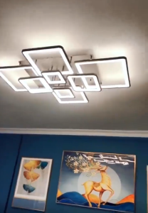 LED Ceiling Lamp Acrylic Square Rotundity Tri-Color Ceiling Light for Bathroom Bedroom Living Room