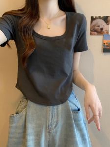 Áo Thun Nữ Tay Ngắn Cổ Vuông Thiết Kế Thời Trang Mùa Hè Cỡ Lớn Cho Phụ Nữ Mũm Mĩm Mặc Thường Ngày