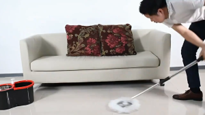 Goody Spin Mop with Bucket Set 360° Rotating Stainless Steel Spinner Easy Wring Cleaning Mop for Home with 2 Mop Head