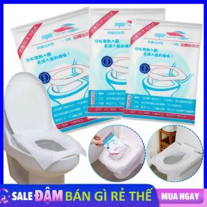 Set 10 Miếng Giấy Lót Bồn Cầu Dùng 1 Lần Tự Phân Hủy Vô Trùng Sạch Sẽ - Giấy Lót Bệt  Tấm Lót Bệ Bồn Cầu  Chống Vi Khuẩn - Miếng Đệm Lót Bồn Cầu Mềm Mại