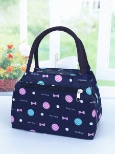 กันน้ําสไตล์กระเป๋าสี่เหลี่ยมเล็กผ้าใบฤดูร้อนหนาลายกระเป๋าถือผู้หญิงผู้สูงอายุ Casual ปิดซิป