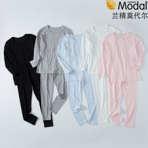 Childrens Modal Home Clothes Long Sleeve Sleepwear Set Thin Baby Suit for All Seasons Comfortable Breathable Moisture Wicking