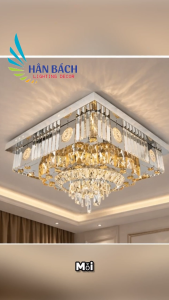 [VỪA RẺ - VỪA ĐẸP]đèn mâm ốp trần pha lê led trang trí phòng khách nhà phố biệt thự cổ điển tân cổ điển
