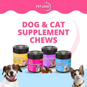 Pet Logic Skin & Coat Health + Strong Bones & Joints Dog & Cat Treats Supplement Snack: Dog Probiotics Dog Multivitamins Dog Supplements Appetite Booster for Dogs Puppy Food Adult Dog Food for Silky Fur & Jolly Joints