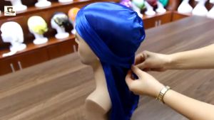 Satin Durag Turban Hat Wigs Durag Biker Headwrap Pirate Hat Cap For Men Hair Accessories Long Tail Straps Bandanas 1Pcs