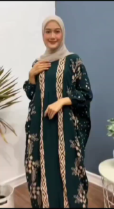 Kaftan Monik New Motif/Gamis Jumbo bahan Rayon Premium/Baju Muslimah Busui resleting depan Terbaru koleksi Batik Samina