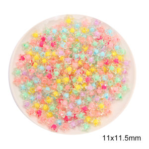 80-105Pcs 8-11mm Star Round Acrylic Transparent Frosted AB Color Loose Beads Spacer Beads For DIY Jewelry Making Accessory