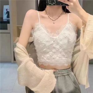 M46. Áo croptop kiểu nữ Bra hoa hồng nổi áo 2 dây hoa hồng áo dây kiểu nữ áo croptop có mút ngực cực hot 2023 (có sẵn - miễn ship)
