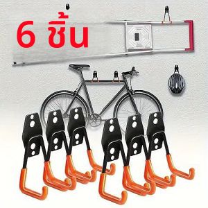 ตะขอติดผนังโลหะสำหรับงานหนัก 2/4/6 แพ็ค เหมาะสำหรับการจัดเก็บในโรงรถและสวน - การออกแบบติดผนังที่ทันสมัย ​​การยึดเกาะที่แข็งแกร่ง สีดำ ติดตั้งง่าย ประหยัดพื้นที่ เหมาะสำหรับจักรยาน บันได และเครื่องมือ