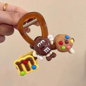 Cute Cartoon M bean Biscuits Hair Clip🎀