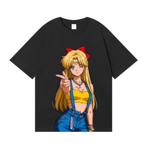 Bandai | Sailor Moon Japanese Style Classic Tee High-quality Streetwear Mens Clothing and Womens Kids 2026 Summer New T Shirt