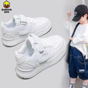 Childrens Sports Shoes White Sneakers Boys And Girls Casual Style Spring Autumn New Model Breathable round Toe Sticky Back Closure