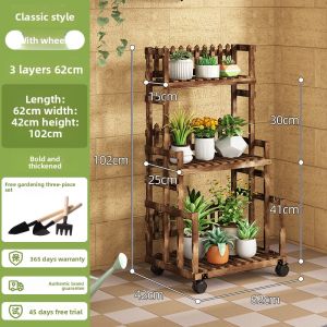 ZHUSHANXIA | Bamboo and Moisture-Resistant Wooden Multi-Tiered Plant Stand