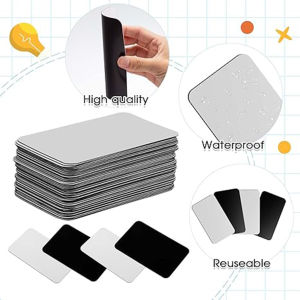 3.2 x 1.2 Inch 50 Pieces- White Magnetic Labels - Reusable Strips for Home Office Garage Refrigerator Blank Writable Erasable