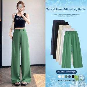 La Chapelle | Cool Summer Thin High-Waisted Straight Leg Wide Leg Pants