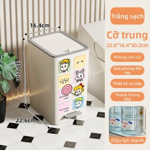 Thùng Rác Bằng Pedal Dung Lượng Lớn Có Nắp
