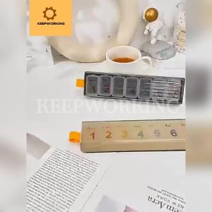 KW Portable 7-Grids Drug Dispenser Storage Box Sealed Pill Box