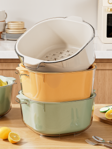 XINGYOU | Extra Large New Double Layer Vegetable Washing Basket