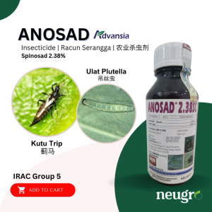 Advansia ANOSAD 2.38SC (500ml) Spinosad 2.38% Racun Serangga Kutu Trip Ulat Plutella Thrips Insecticide 蓟马 吊丝虫 杀虫剂