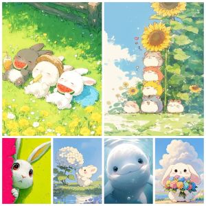 Jigsaw Puzzle 1000 Pieces Adorable Bunny And Giant Whale Under Starry Sky For Adults Stress Relief Puzzle Fun Present