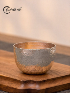 Handmade 999 Pure Silver Teacup