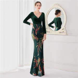 Evening dress womens new banquet Sequin fishtail prom party dress long gown formal birthday dress wedding dress