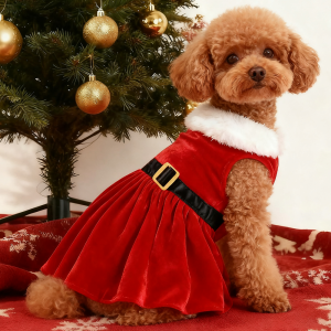 Christmas Dog Costume For Small Medium Dogs Cats Funny Santa Claus Pet Cosplay Dresses For Party Cute Yorkshire Puppy Outfits