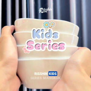 RISSHIN Set Peralatan Makan Bayi/Anak 3 in 1 Mangkuk Apel Sendok Garpu 100% Melamin Food Grade Aman Tahan Panas
