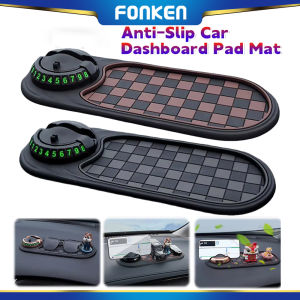 FONKEN Car Anti Slip Dashboard Mat With Phone Mount 360-Degree Rotation Adhesive Mat Dashboard For Phone Keys Gadgets