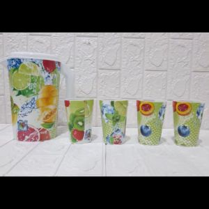 Teko Set Gelas Plastik Tempat Air Minum 2.2 L Teko Ceret Eskan Esgan Air Teapot Water Jug Pitcher