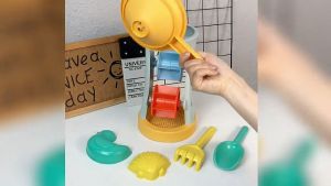 Kids Beach Toys Sand Set Plastic Sprinkler Bucket Seat Spade Shovel Rake Water Tools Kids Beach Sand Tool Toys