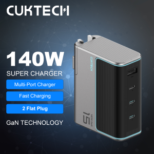CUKTECH 140W GaN Charger 4 Ports USB-C Charger  For Xiaomi 13 12 iPhone 15 14 13 Pro Max  Fast Charger For Laptop PD Charger