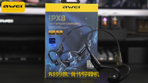 Awei A899BL Bone Conduction Headphone for Swimming IPX8 Waterproof Sweat Resistant Bluetooth Earphone Open Ear Sports Headset with HD Microphone Built-In 32GB Memory Magnetic Charging for Outdoor Running Cycling