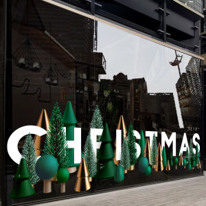 New Year Static Cling Window Stickers Christmas Joy Glass Decorations Shop Display Pet Material Large Medium Small Sizes Available