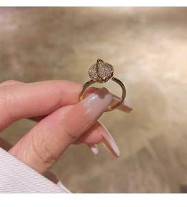 Advanced Temperament Rotating Diamond Planet Ring Adjustable Size Opening Ring