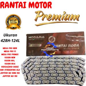 RANTAI MOTOR RANTE RODA 428H - 124L VERZA MEGAPRO MEGA PRO FI CB150R JUPITER MX KING VIXION NEW NVL