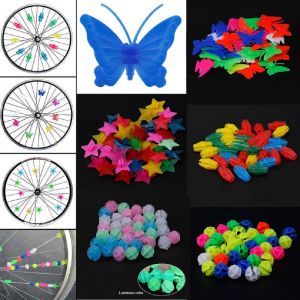 25/35Pcs Colorful Decorations Clips For Bike Multi Color Plastic Bicycle Wheel Spoke Beads Children Kid Gifts Bike Accessories
