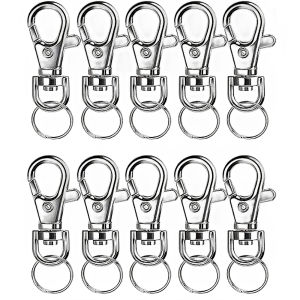 20 Móc Khóa Xoay Bạc Kèm Móc Chìa Khóa Dùng Làm Móc Khóa Dây Đeo Làm Đồ Trang Sức Thủ Công Mỹ Nghệ Khóa Tròn Bằng Hợp Kim Kẽm