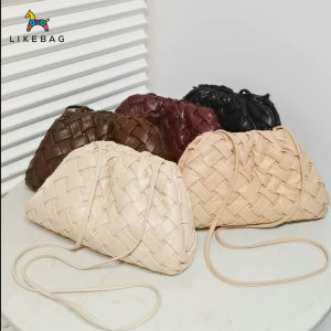 LIKEBAG Autumn and winter new folds cloud bag fashion ins croissant senior niche soft leather crossbody bag