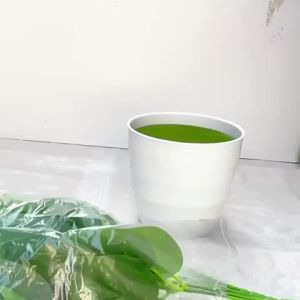 WHPHous | 5Pcs Flower Pot Round Square Planters With Artificial Lawn Vase White Plastic Thick Plants Flower Pot Home Garden Decorations