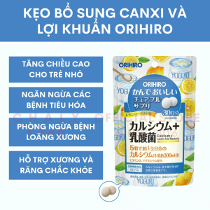 Kẹo bổ sung canxi và lợi khuẩn cho bé Orihiro 150 viên Nhật