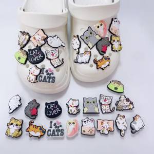 16Pcs Cat Shoe Charms for Clog Cute Cat Charms Decoration for Kid Party Favor Gifts