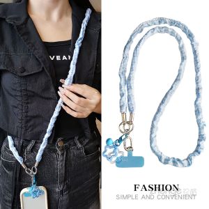 สร้อยคอโทรศัพท์แบบสะพายข้างลายสก็อต เครื่องประดับโทรศัพท์มือถือแบบแขวน สายรัดกล้องพร้อมหัวเข็มขัดหมุนได้ สายรัดโทรศัพท์มือถือแบบสร้างสรรค์ที่ทนทาน