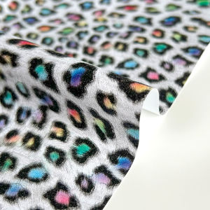 Permanent Adhesive Vinyl Sheet 12"x10" Multi-Sizes - Glossy Rainbow Leopard Pattern for Wall Stickers Car Decal Home Decor Craft
